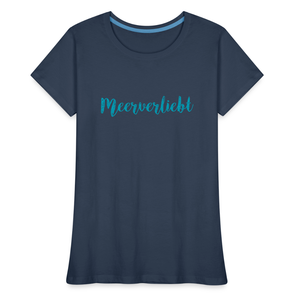 Frauen Premium Bio T-Shirt - Meerverliebt - Navy