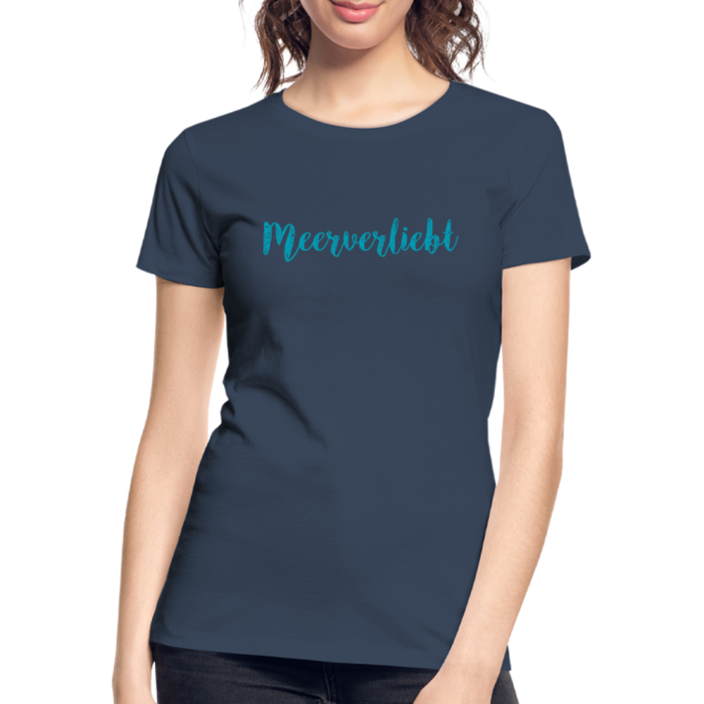 Frauen Premium Bio T-Shirt - Meerverliebt - Navy