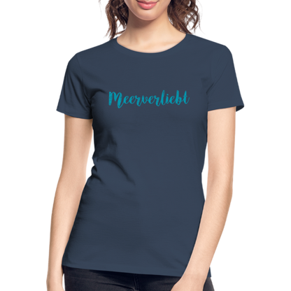 Frauen Premium Bio T-Shirt - Meerverliebt - Navy