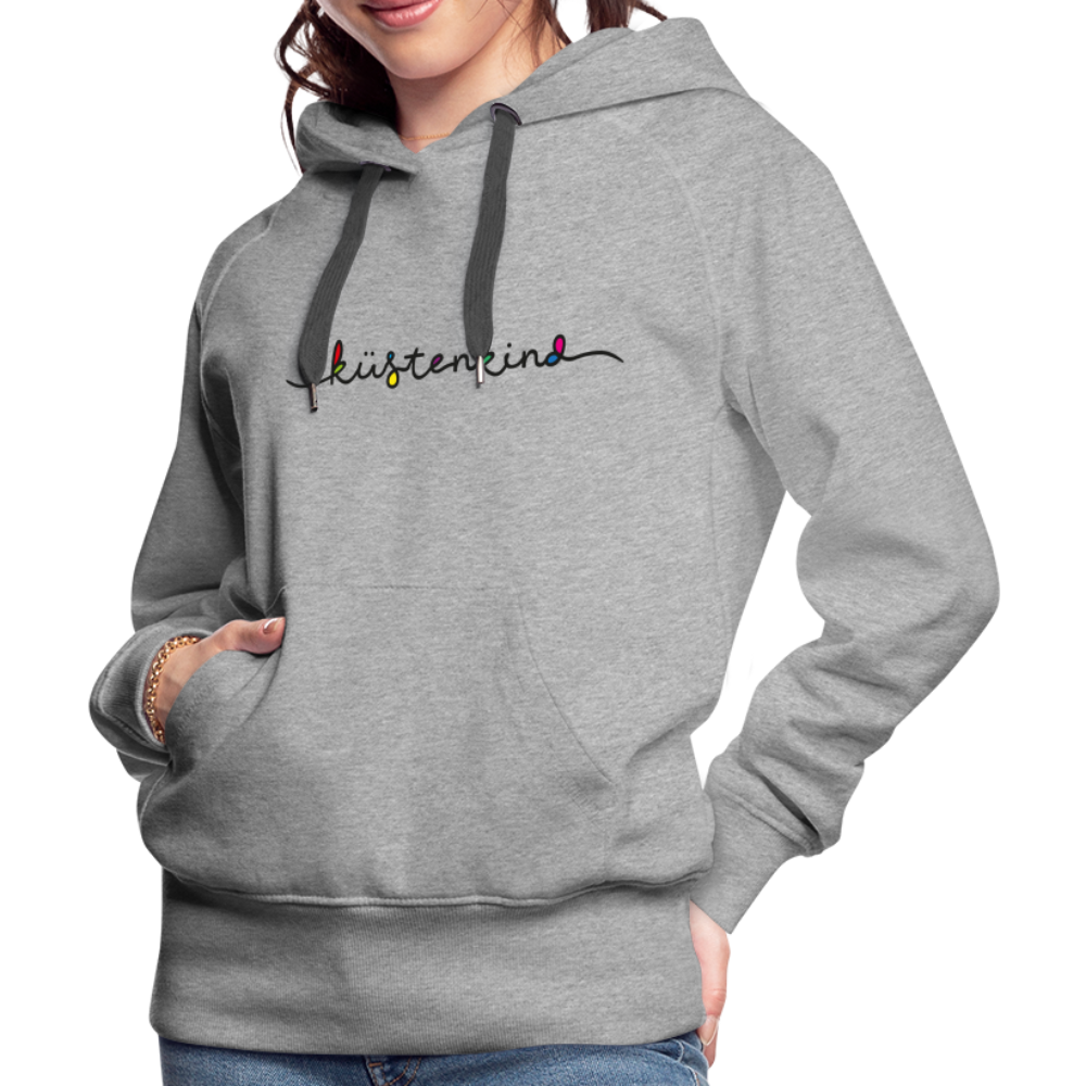 Frauen Premium Hoodie - Küstenkind - Grau meliert